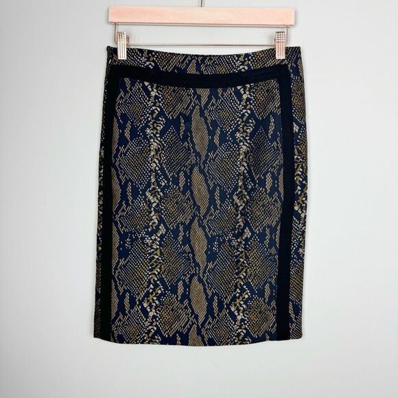 DIANE VON FURSTENBERG | Marta Python Print Black/Brown Skirt Women’s Size 4 - Picture 6 of 15